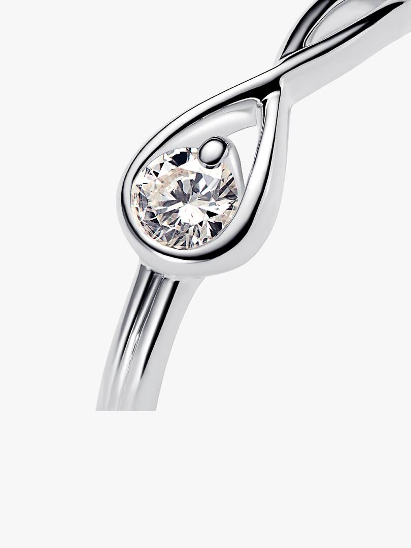 Pandora Infinite Sterling Silver Lab-grown Diamond Ring 0.15 ct TW, Sterling silver