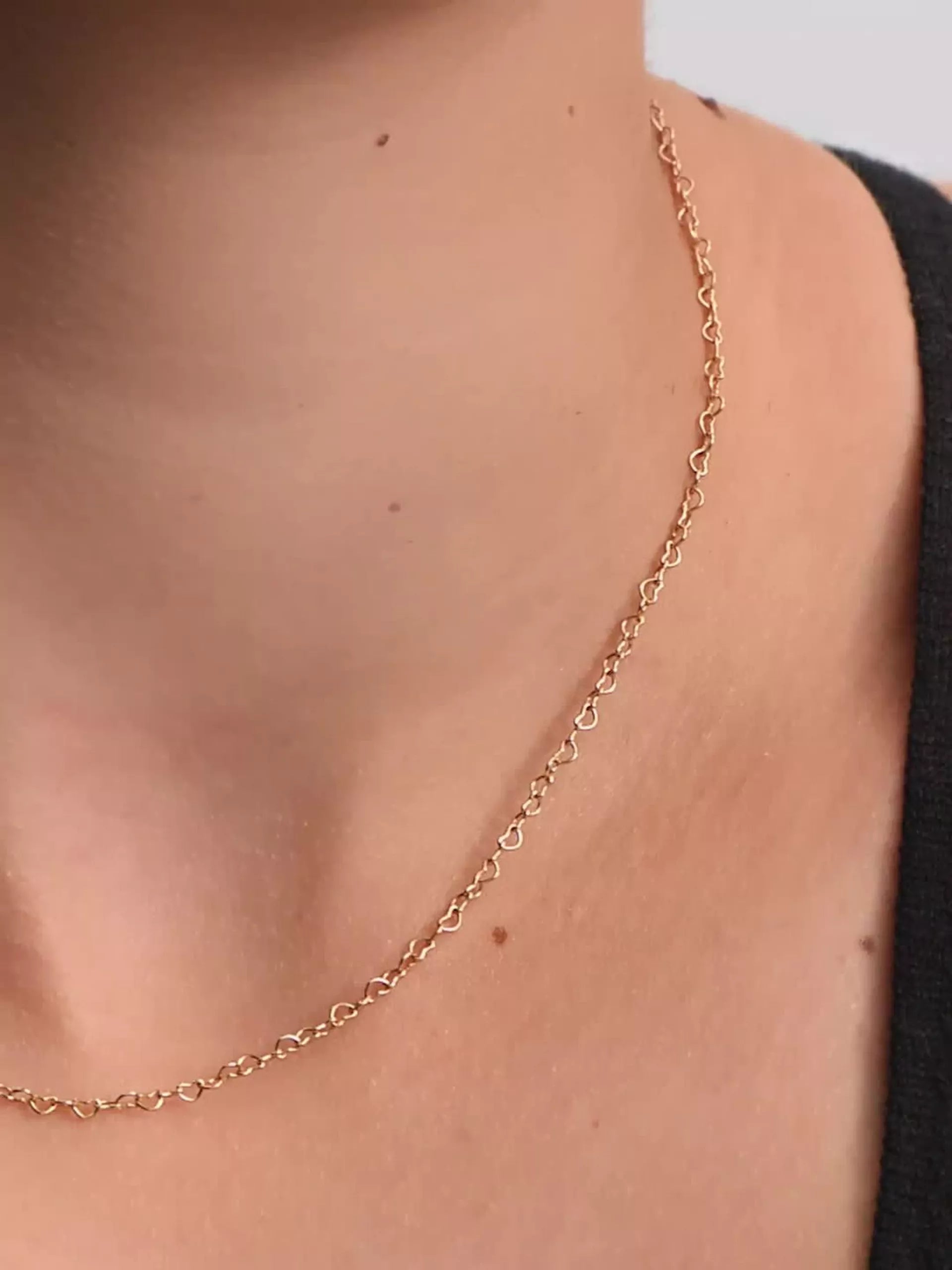 Pandora Era Linked Hearts Chain Necklace 14k gold
