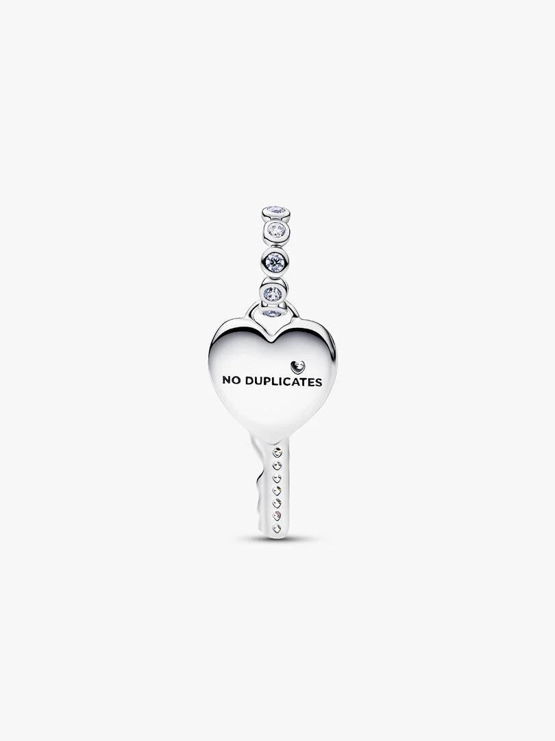 Opalescent Heart Key Dangle Charm Sterling silver