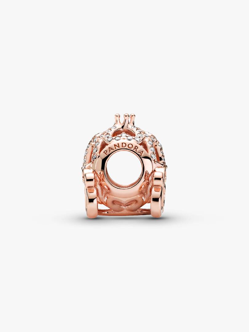 Disney Cinderella Sparkling Carriage Charm 14k rose gold plating