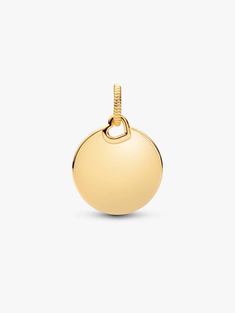 Surfing Round Tag Dangle Charm 14k gold plating
