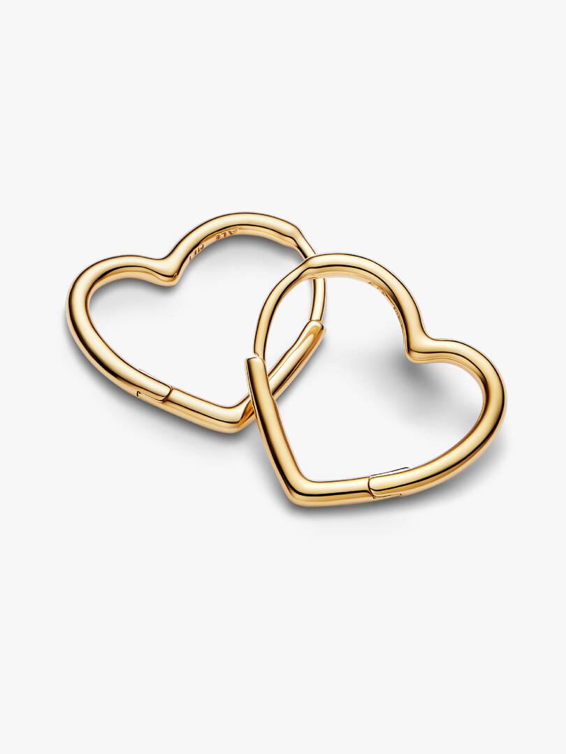 Asymmetrical Heart Hoop Earrings 14k gold plating