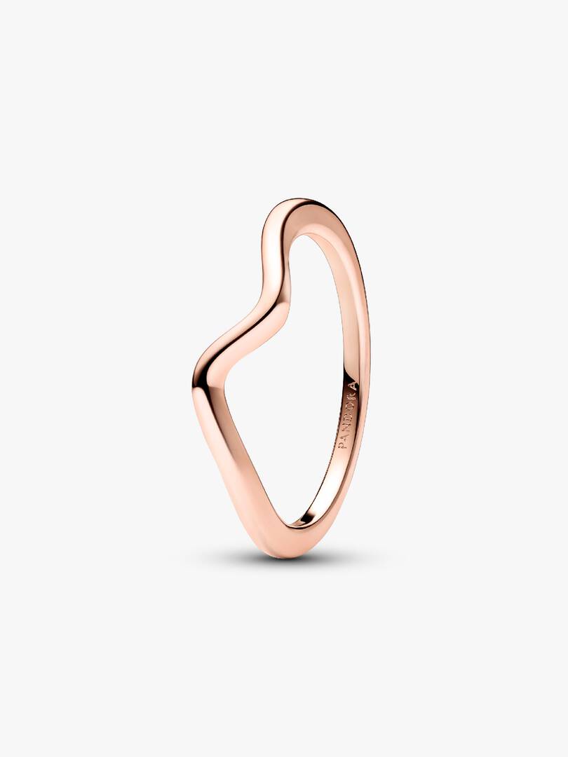 Polished Wave Ring 14k rose gold plating