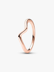 Polished Wave Ring 14k rose gold plating