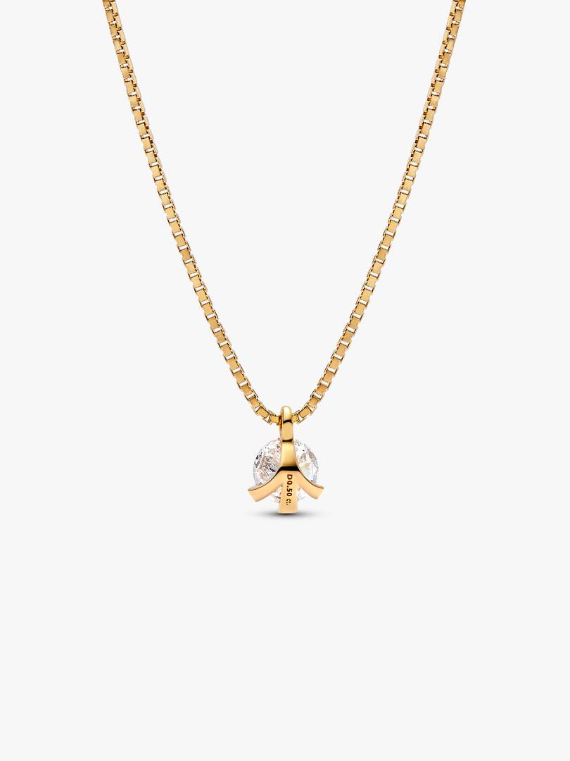 FINAL SALE - Pandora Nova 14k Gold Lab-grown Diamond Pendant Necklace 0.50 ct TW, 14k gold