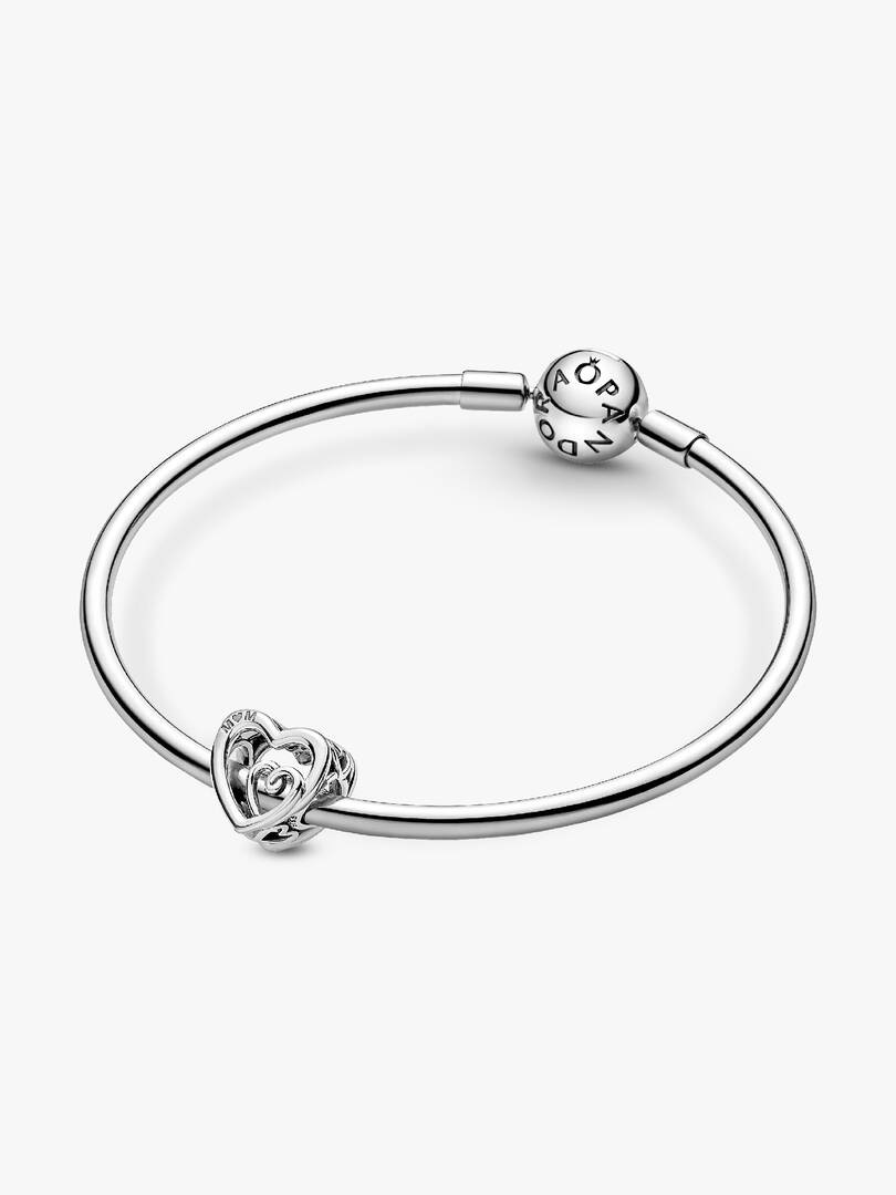 Entwined Infinite Hearts Charm Sterling silver
