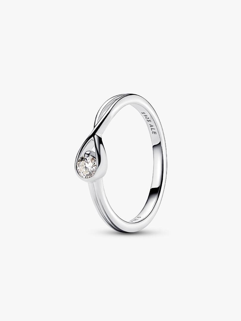 Pandora Infinite Sterling Silver Lab-grown Diamond Ring 0.15 ct TW, Sterling silver