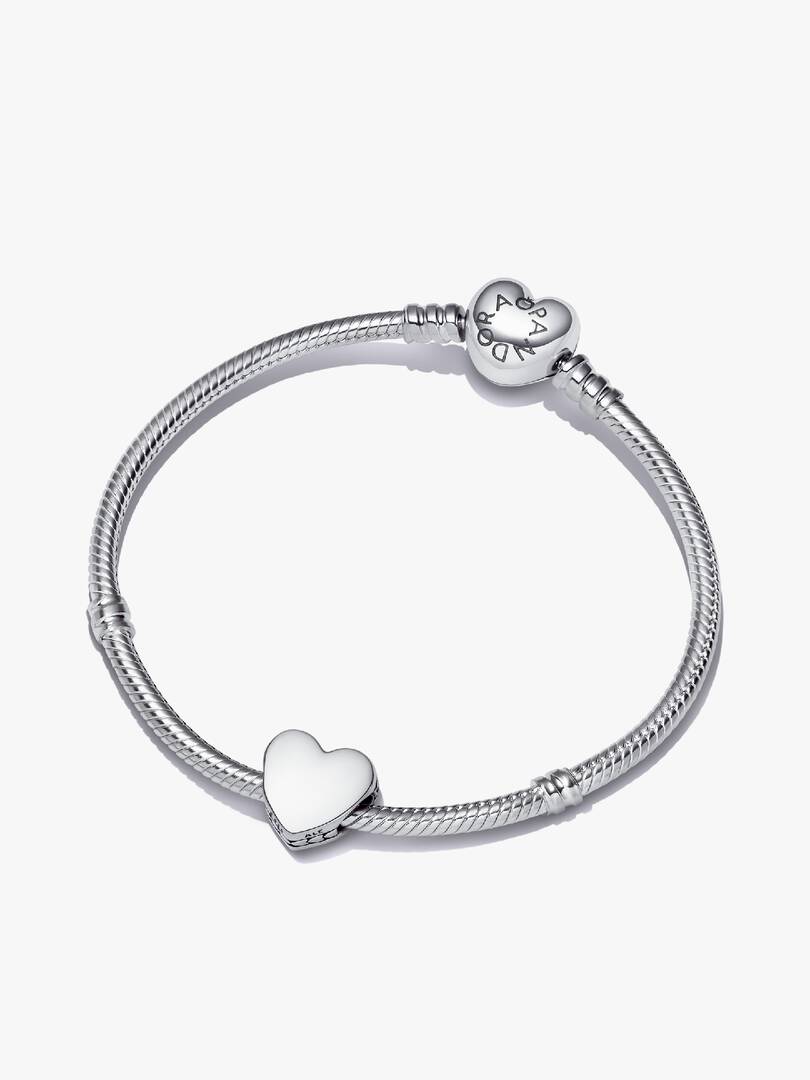 Engravable Heart Charm Bracelet Set 2 Quantity
