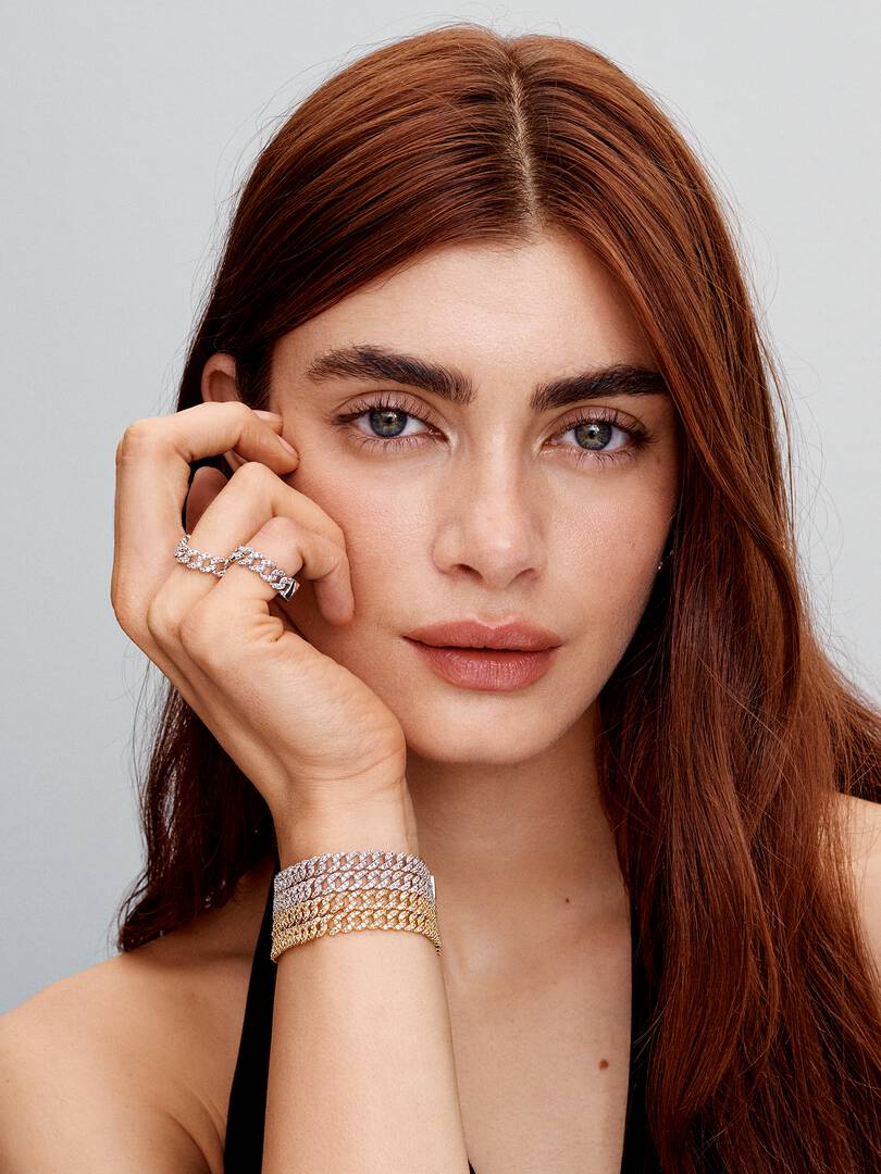 Pavé Cuban Chain Bracelet 14k gold plating