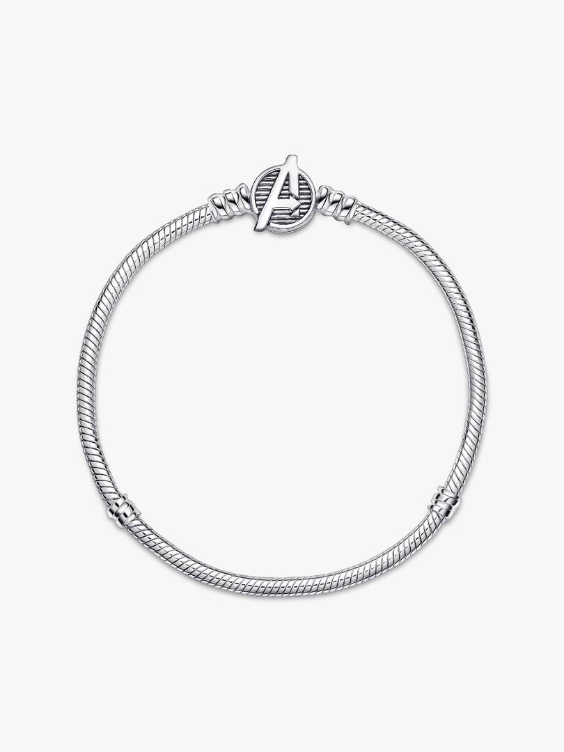 Pandora Moments Marvel The Avengers Logo Clasp Snake Chain Bracelet Sterling silver