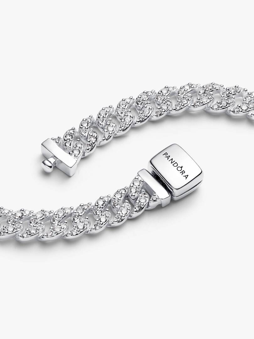 Pavé Cuban Chain Necklace Sterling silver