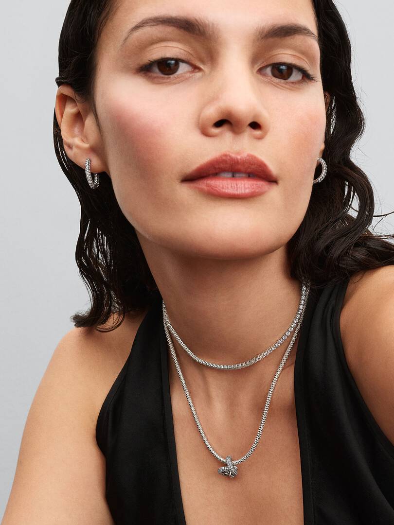 Tennis Choker Necklace Sterling silver
