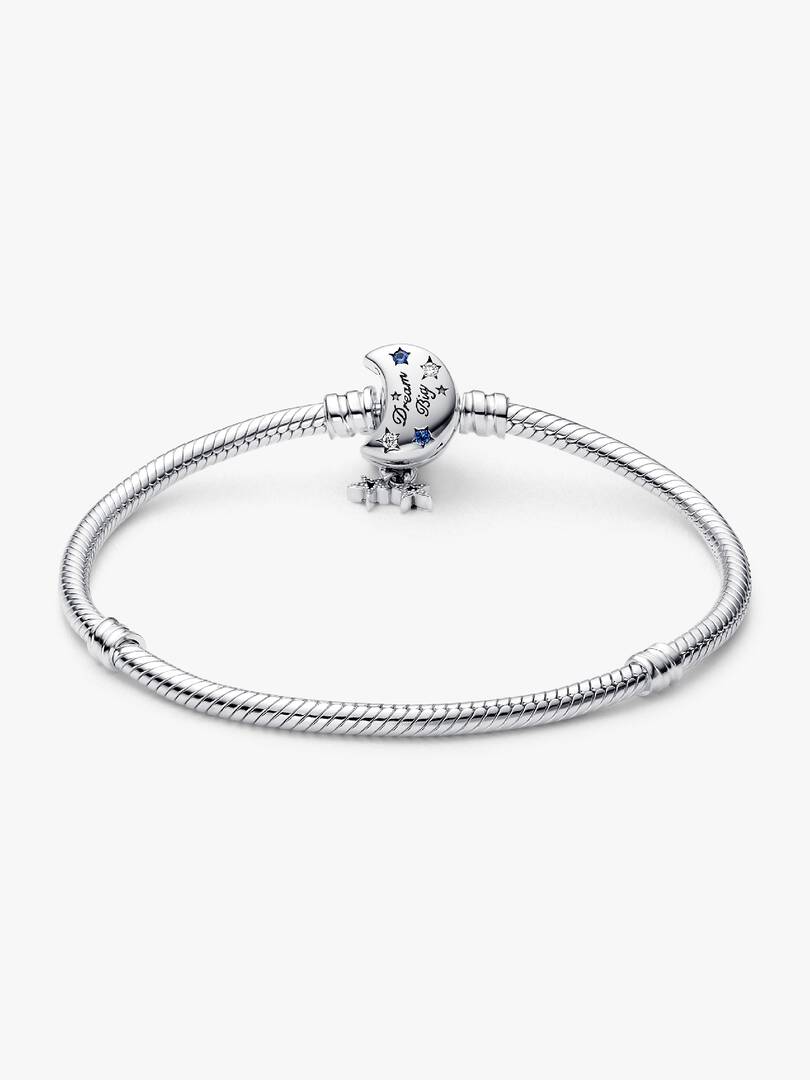 Pandora Moments Sparkling Moon Clasp Snake Chain Bracelet Sterling silver