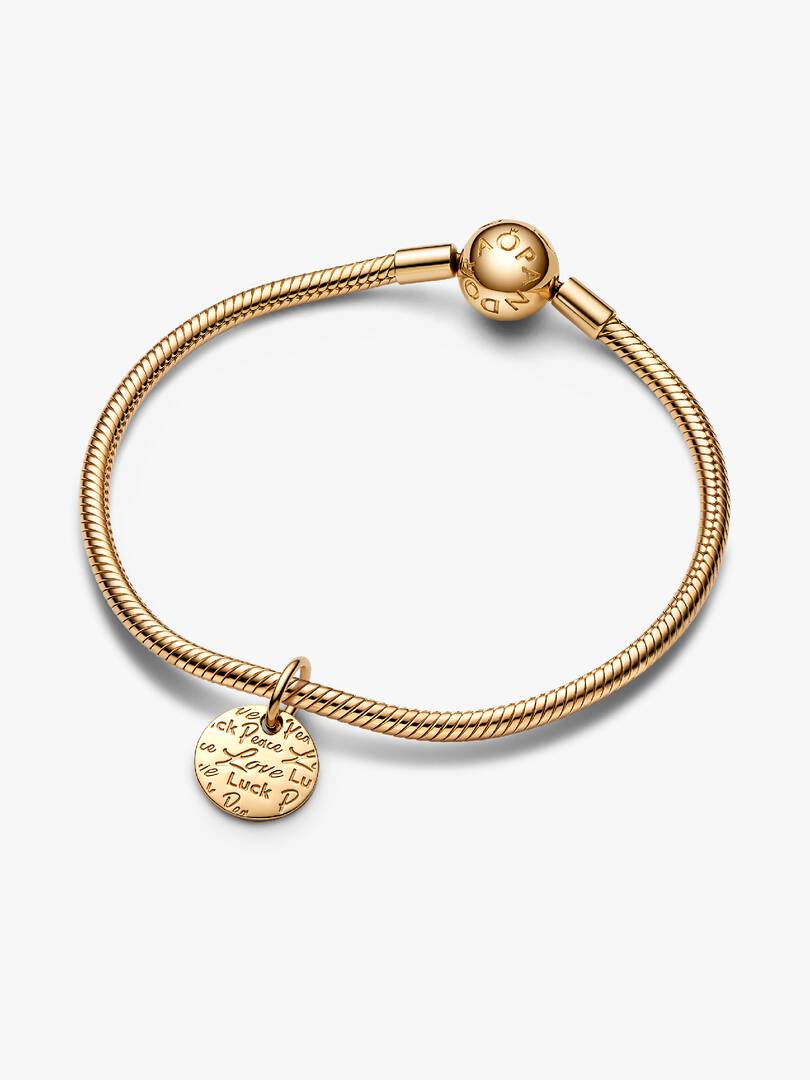 FINAL SALE - Peace, Love & Luck Dangle Charm 14k gold