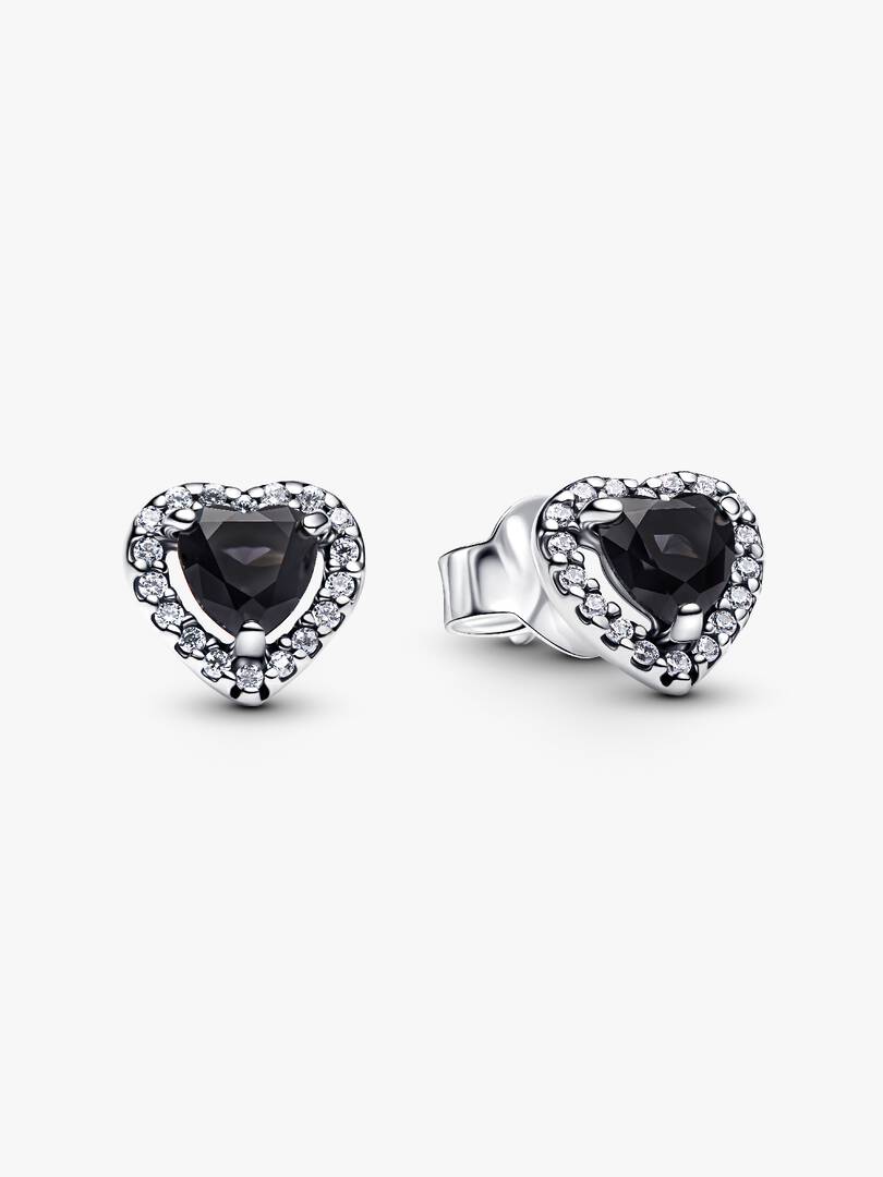 Elevated Heart Stud Earrings Sterling silver