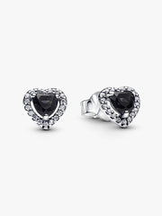 Elevated Heart Stud Earrings Sterling silver