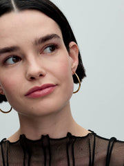 Organically Shaped 42 mm Open Hoop Earrings 14k gold plating