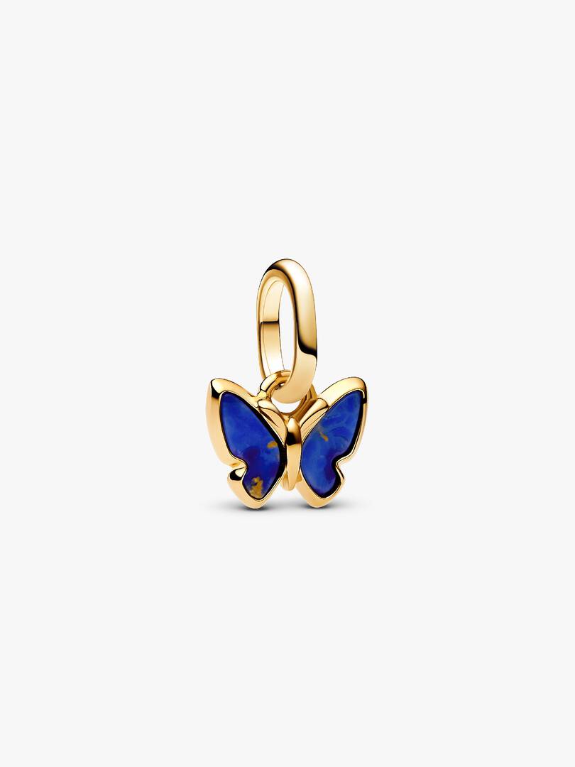 Blue Butterfly Mini Dangle Charm 14k gold plating