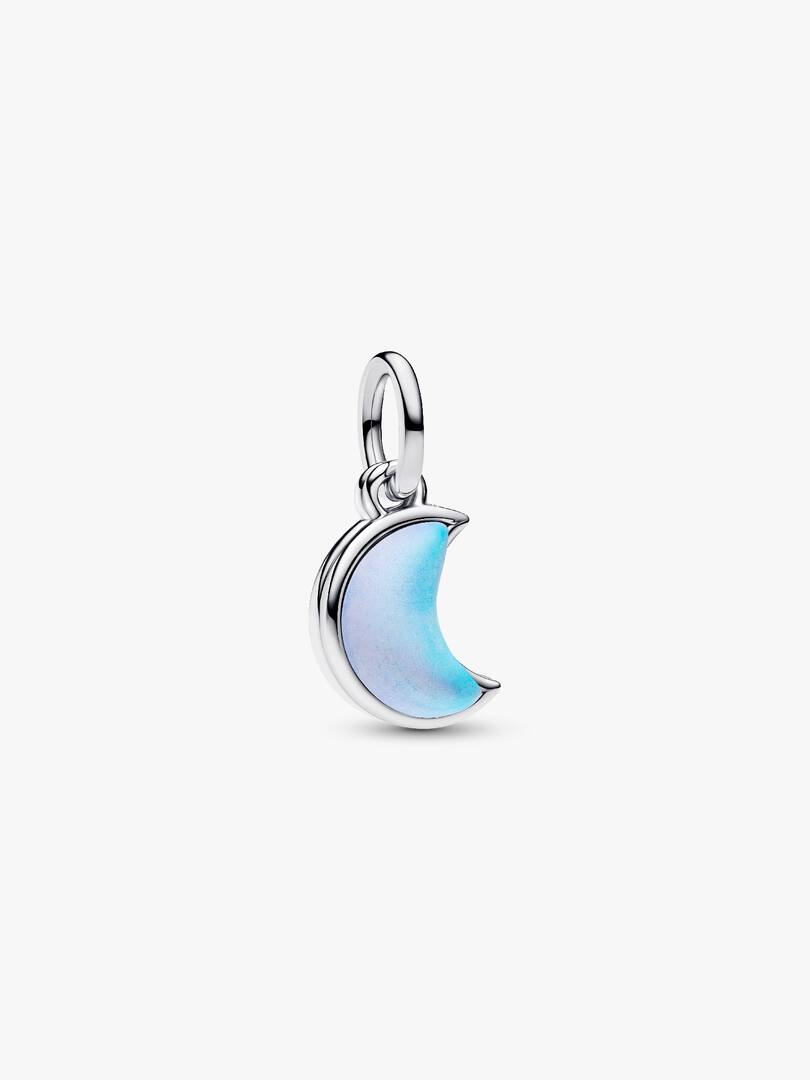 Crescent Moon Double Dangle Charm Sterling silver
