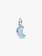 Crescent Moon Double Dangle Charm Sterling silver