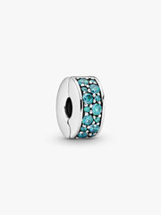 Teal Pavé Clip Charm Sterling silver