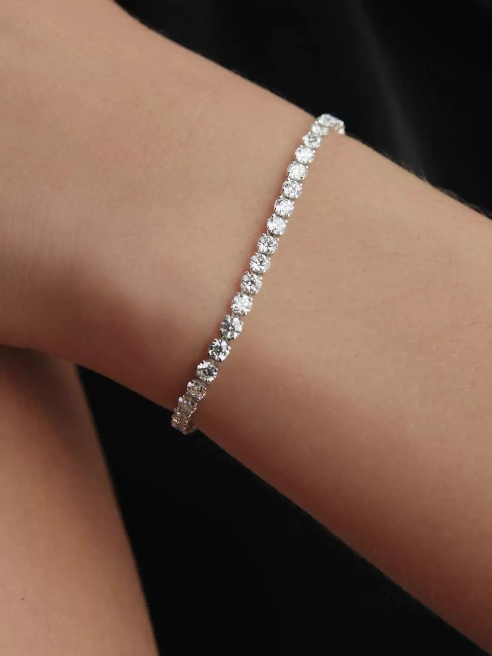 Pandora Era 14k White Gold Lab-grown Diamond Tennis Bracelet 4.60 ct TW, 14k white gold