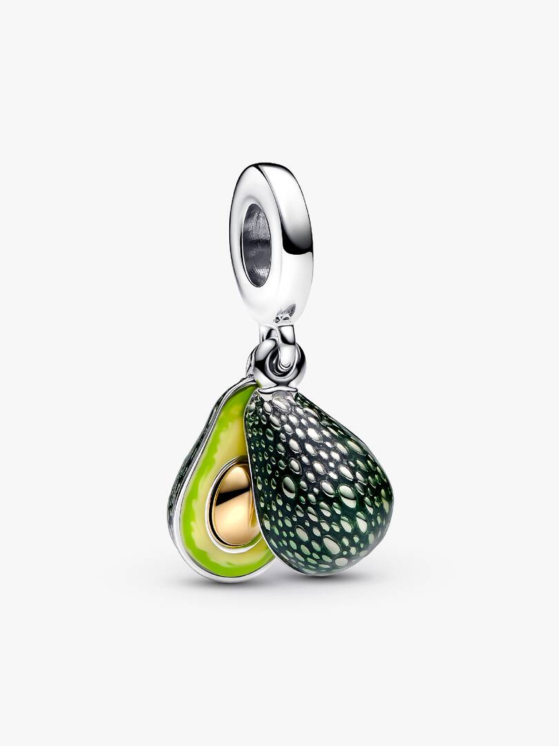 Avocado Double Dangle Charm Sterling silver, 14k gold plating