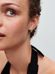 Crossover Pavé Hoop Earrings Sterling silver
