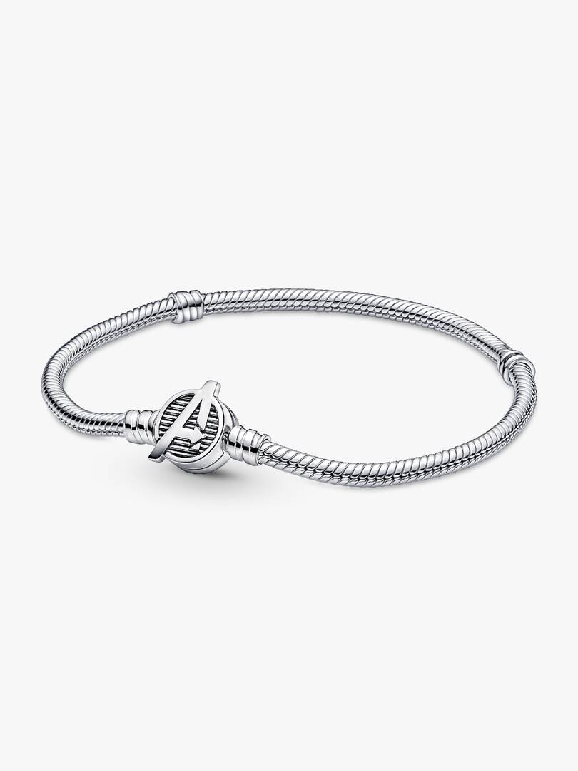 Pandora Moments Marvel The Avengers Logo Clasp Snake Chain Bracelet Sterling silver