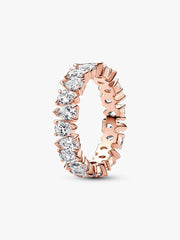 Alternating Sparkling Band Ring 14k rose gold plating