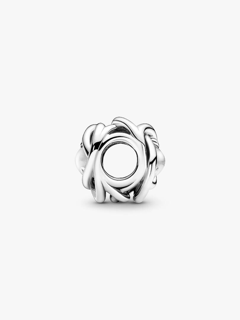 April Clear Eternity Circle Charm Sterling silver