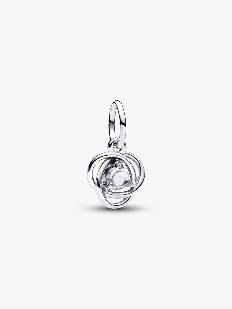 FINAL SALE - Clear Eternity Circle Dangle Charm Sterling silver
