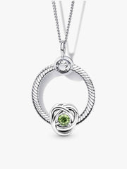 August Birthstone Eternity Circle O Pendant Set 3 Quantity