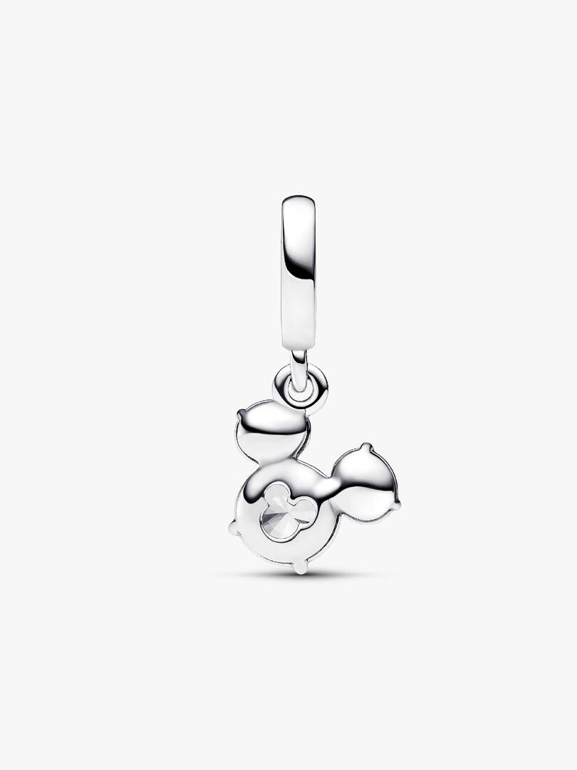 Disney Mickey Mouse Sparkling Head Silhouette Dangle Charm Sterling silver