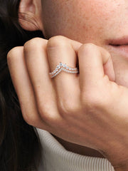Princess Wishbone Ring 14k rose gold plating