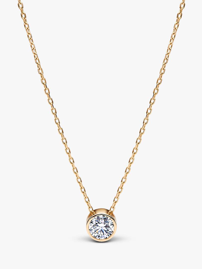 Pandora Era Bezel Lab-Grown Diamond Pendant Necklace 0.50 ct TW, 14k gold