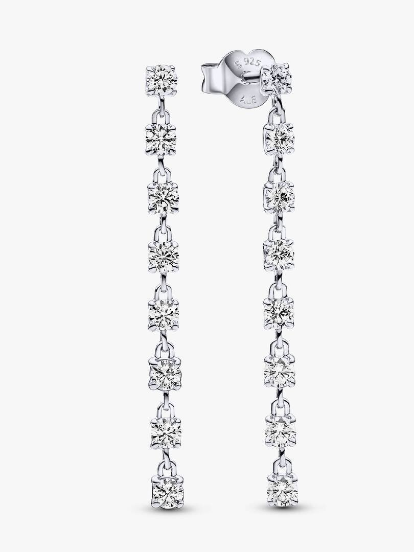 FINAL SALE - Sparkling Eight Stones Drop Earrings Sterling silver