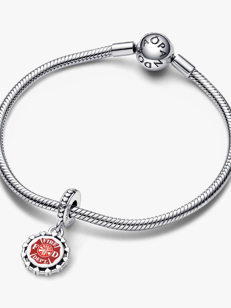 Firefighter Dangle Charm Sterling silver