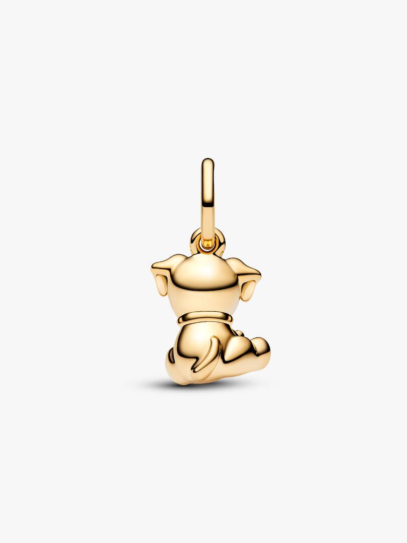 Labrador Puppy Dog Dangle Charm 14k gold plating