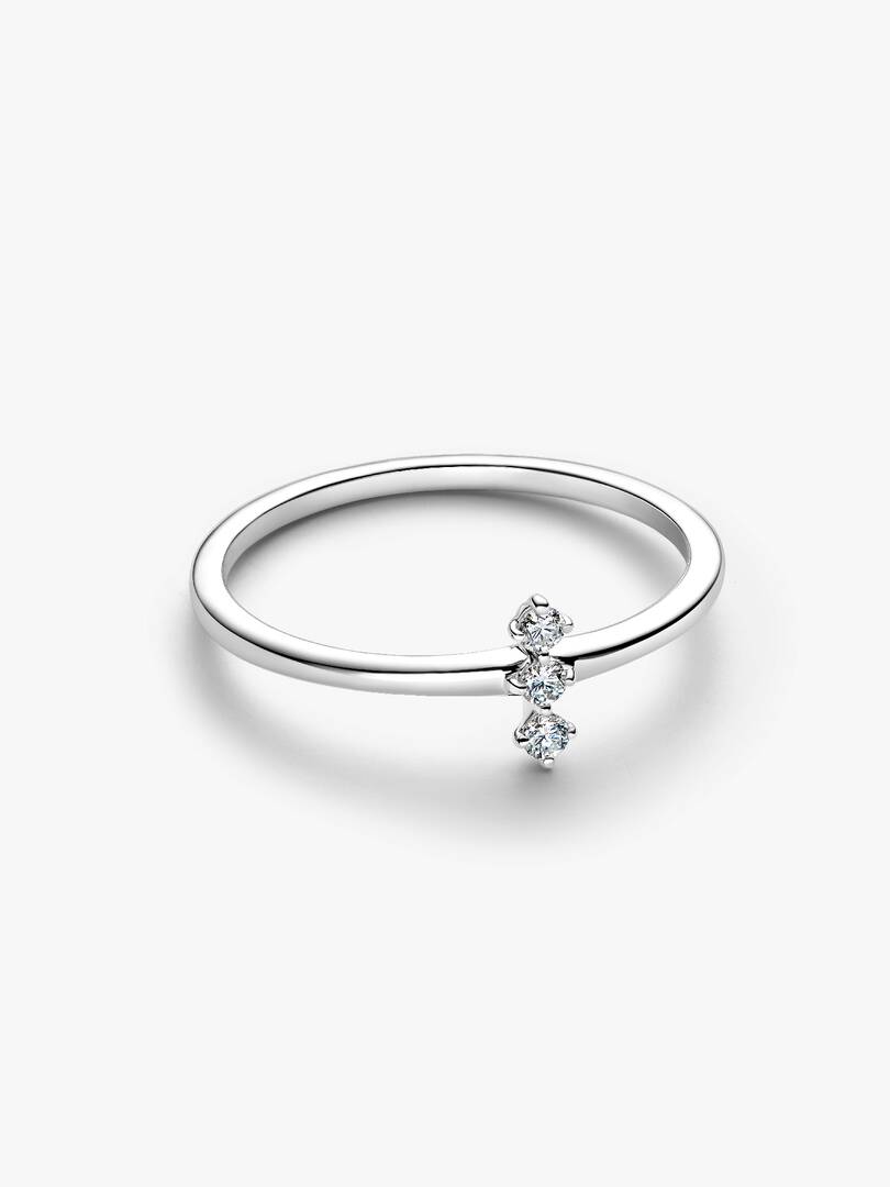 Pandora Era Lab Grown Diamond Trio Ring 0.07 ct TW, 14k white gold
