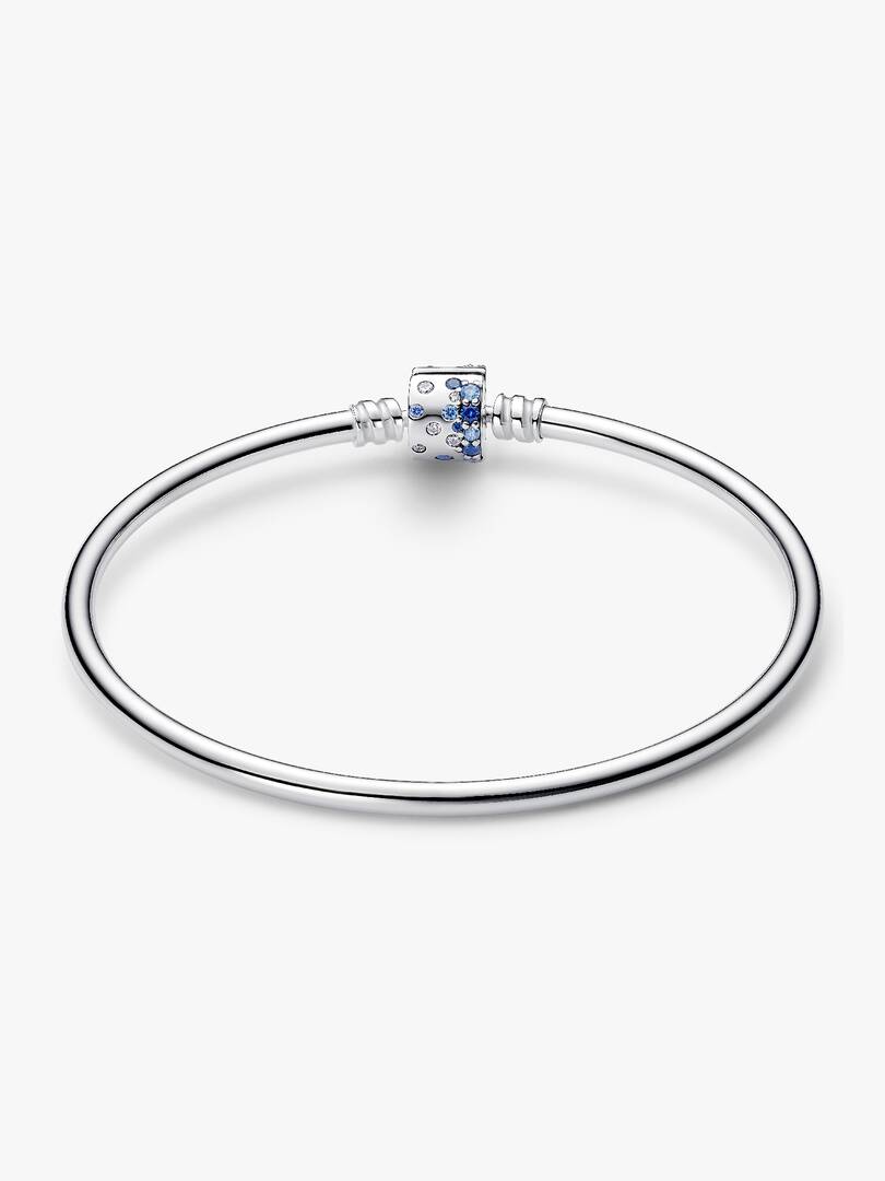 FINAL SALE - Sparkling Barrel Clasp Bangle Sterling silver