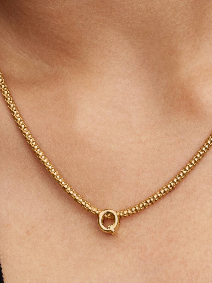 Letter Q Alphabet Charm 14k gold plating