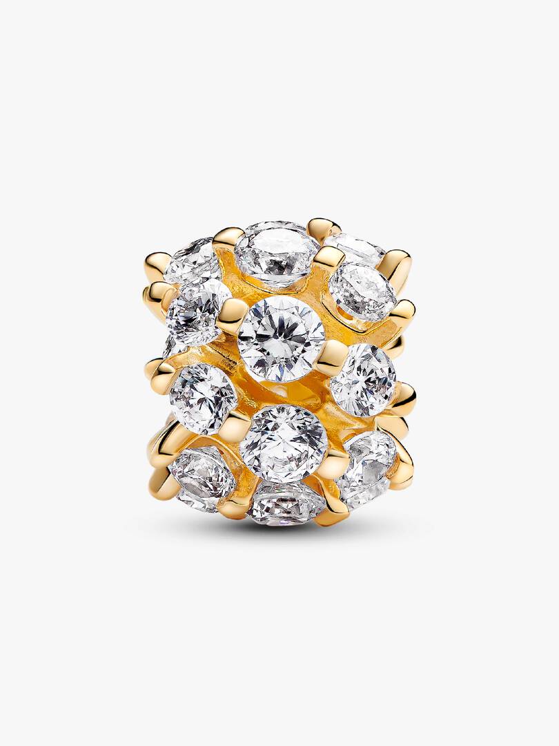 FINAL SALE - Sparkling Round Charm 14k gold plating