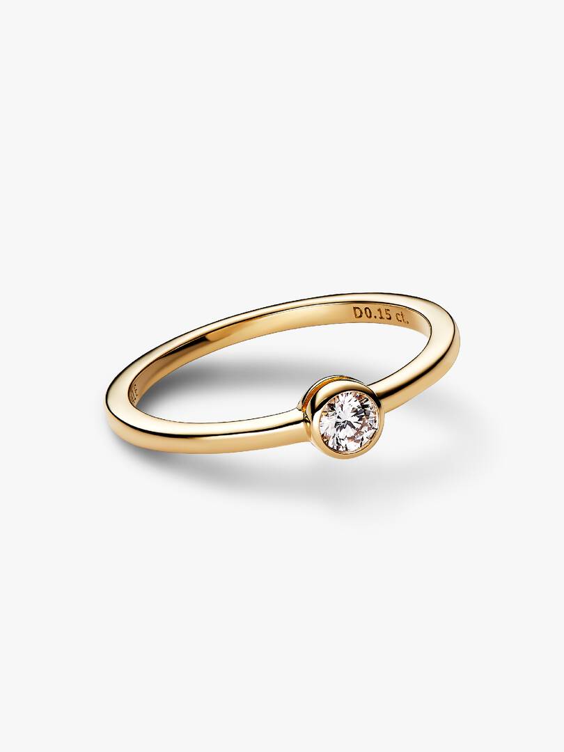 Pandora Era Bezel 14k Gold Lab-grown Diamond Ring 0.15 ct TW, 14k gold