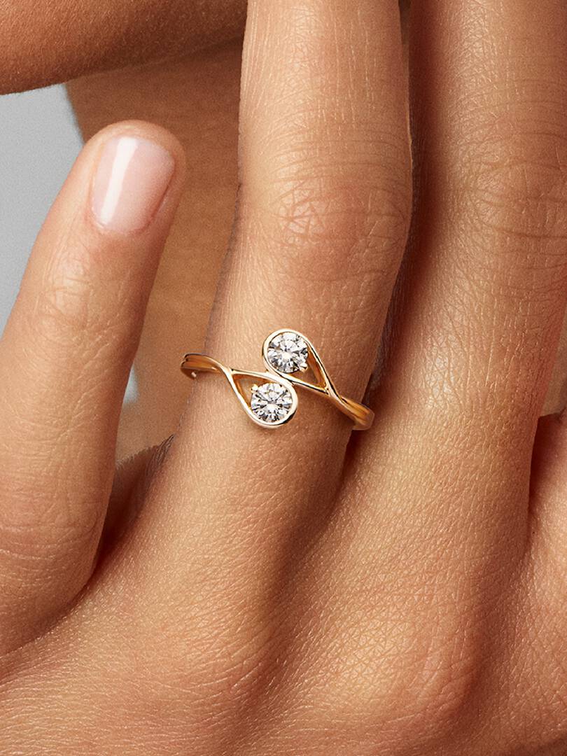FINAL SALE - Pandora Infinite 14k Gold Double Lab-grown Diamond Ring 0.50 ct TW, 14k gold
