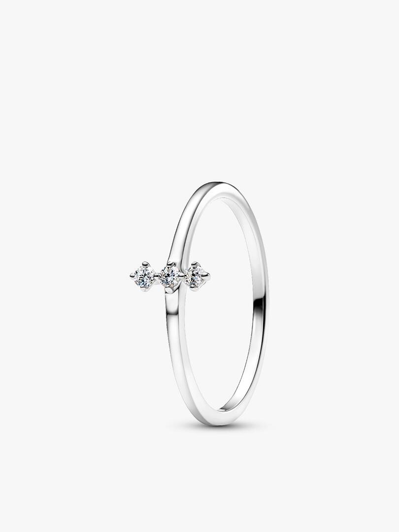 Pandora Era Lab-Grown Diamond White Gold Open and Trio Ring Set 2 Quantity