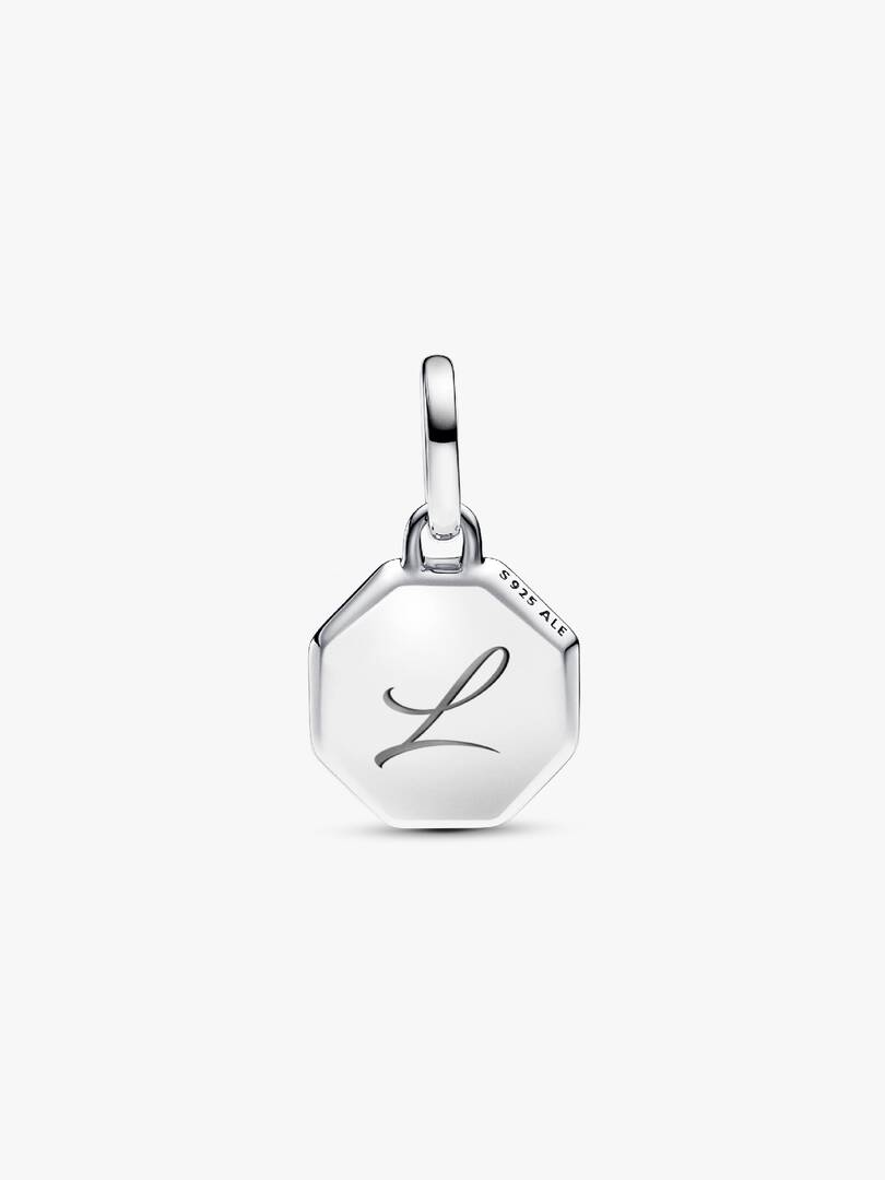 Turquoise-colored Engravable Mini Medallion Charm Sterling silver