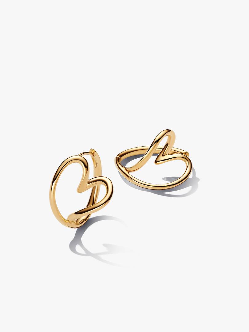 Organically Shaped Hearts Earring Stack 2 Quantity