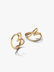 Organically Shaped Hearts Earring Stack 2 Quantity