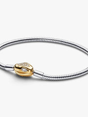 Snake Clasp & Chain Bracelet Sterling silver, 14k gold plating